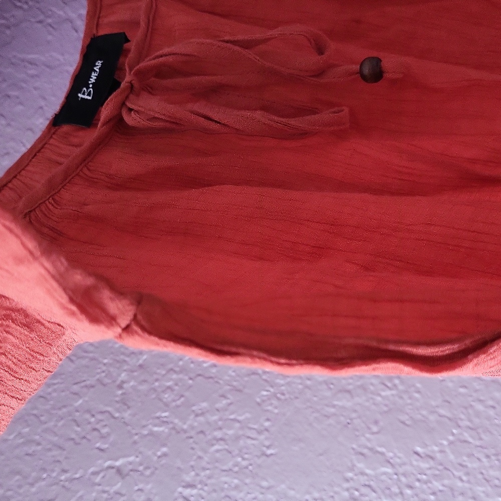 Bwear Terracotta Blouse with Embroidered Sleeves - Picture 7 of 12